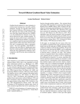 Toward Efficient Gradient-Based Value Estimation
