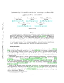 Differentially-Private Hierarchical Clustering with Provable
  Approximation Guarantees
