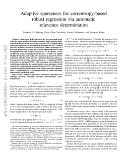 Adaptive sparseness for correntropy-based robust regression via
  automatic relevance determination
