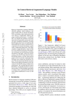 In-Context Retrieval-Augmented Language Models