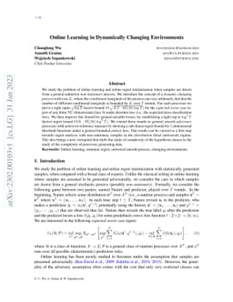Online Learning in Dynamically Changing Environments