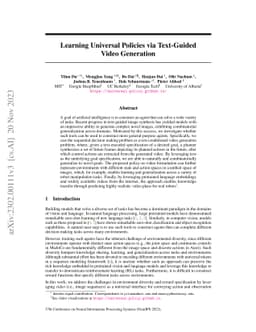 Learning Universal Policies via Text-Guided Video Generation