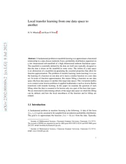 Local transfer learning from one data space to another