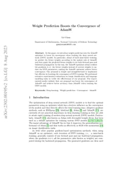Weight Prediction Boosts the Convergence of AdamW