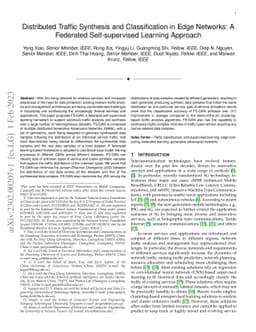 Distributed Traffic Synthesis and Classification in Edge Networks: A
  Federated Self-supervised Learning Approach