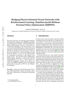 Bridging Physics-Informed Neural Networks with Reinforcement Learning:
  Hamilton-Jacobi-Bellman Proximal Policy Optimization (HJBPPO)