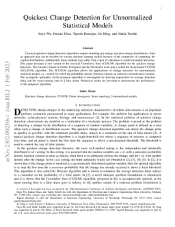 Quickest Change Detection for Unnormalized Statistical Models