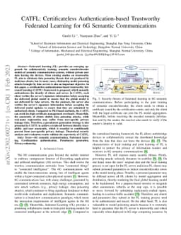 CATFL: Certificateless Authentication-based Trustworthy Federated
  Learning for 6G Semantic Communications