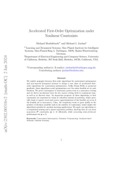 Accelerated First-Order Optimization under Nonlinear Constraints