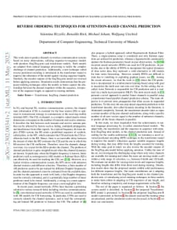 Reverse Ordering Techniques for Attention-Based Channel Prediction