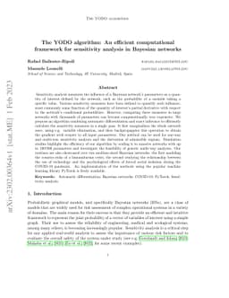 The YODO algorithm: An efficient computational framework for sensitivity
  analysis in Bayesian networks