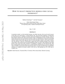 How to select predictive models for causal inference?