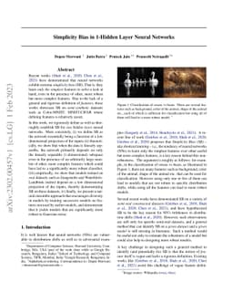 Simplicity Bias in 1-Hidden Layer Neural Networks