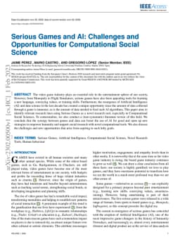 Serious Games and AI: Challenges and Opportunities for Computational
  Social Science