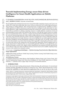 Towards Implementing Energy-aware Data-driven Intelligence for Smart
  Health Applications on Mobile Platforms