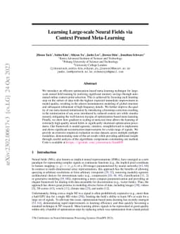 Learning Large-scale Neural Fields via Context Pruned Meta-Learning