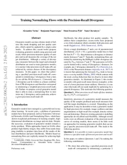 Training Normalizing Flows with the Precision-Recall Divergence