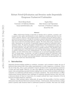 Robust Fitted-Q-Evaluation and Iteration under Sequentially Exogenous
  Unobserved Confounders