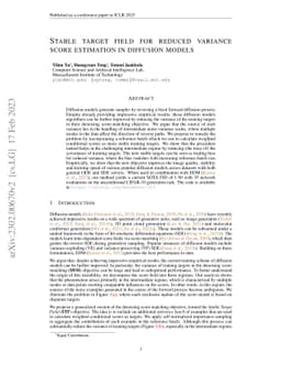 Stable Target Field for Reduced Variance Score Estimation in Diffusion
  Models