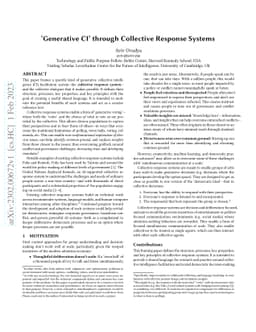 'Generative CI' through Collective Response Systems