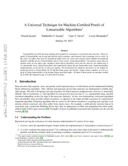 A Universal Technique for Machine-Certified Proofs of Linearizable
  Algorithms