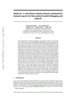 SkinCon: A skin disease dataset densely annotated by domain experts for
  fine-grained model debugging and analysis