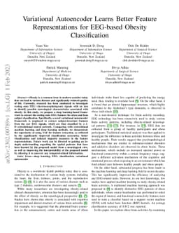 Variational Autoencoder Learns Better Feature Representations for
  EEG-based Obesity Classification