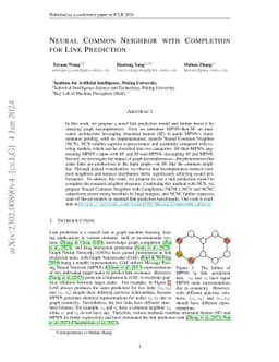 Neural Common Neighbor with Completion for Link Prediction