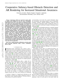 Cooperative Saliency-based Obstacle Detection and AR Rendering for
  Increased Situational Awareness