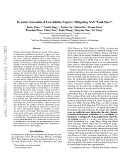Dynamic Ensemble of Low-fidelity Experts: Mitigating NAS "Cold-Start"