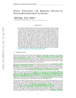 Policy Expansion for Bridging Offline-to-Online Reinforcement Learning
