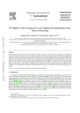 FV-MgNet: Fully Connected V-cycle MgNet for Interpretable Time Series
  Forecasting