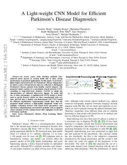 A Light-weight CNN Model for Efficient Parkinson's Disease Diagnostics