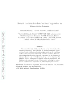 Stone's theorem for distributional regression in Wasserstein distance