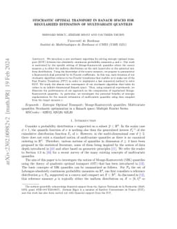 Stochastic optimal transport in Banach Spaces for regularized estimation
  of multivariate quantiles