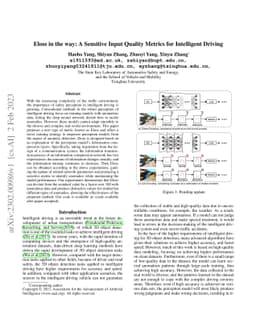 Eloss in the way: A Sensitive Input Quality Metrics for Intelligent
  Driving