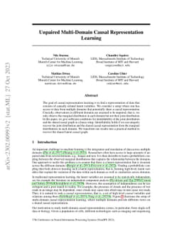 Unpaired Multi-Domain Causal Representation Learning