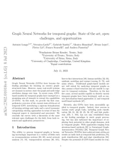 Graph Neural Networks for temporal graphs: State of the art, open
  challenges, and opportunities