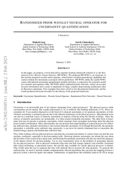 Randomized prior wavelet neural operator for uncertainty quantification