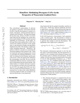 MonoFlow: Rethinking Divergence GANs via the Perspective of Wasserstein
  Gradient Flows