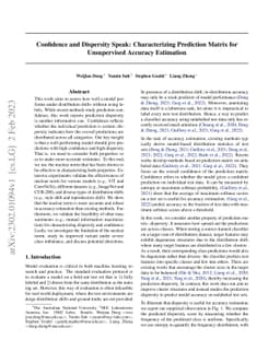 Confidence and Dispersity Speak: Characterising Prediction Matrix for
  Unsupervised Accuracy Estimation