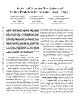Vectorized Scenario Description and Motion Prediction for Scenario-Based
  Testing