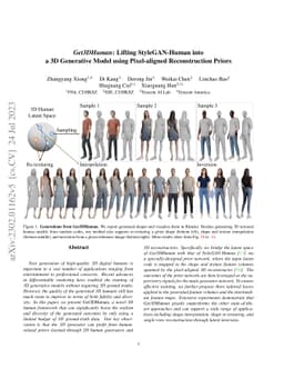 Get3DHuman: Lifting StyleGAN-Human into a 3D Generative Model using
  Pixel-aligned Reconstruction Priors