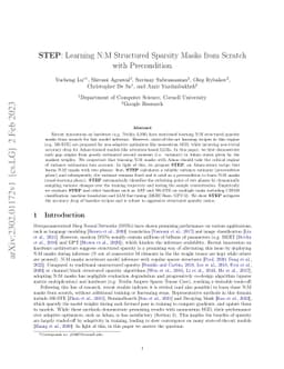 STEP: Learning N:M Structured Sparsity Masks from Scratch with
  Precondition