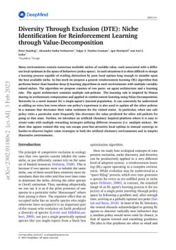 Diversity Through Exclusion (DTE): Niche Identification for
  Reinforcement Learning through Value-Decomposition