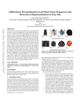 adSformers: Personalization from Short-Term Sequences and Diversity of
  Representations in Etsy Ads