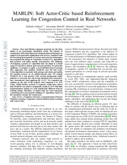 MARLIN: Soft Actor-Critic based Reinforcement Learning for Congestion
  Control in Real Networks