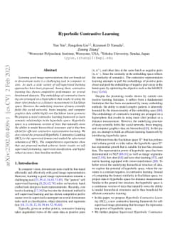 Hyperbolic Contrastive Learning