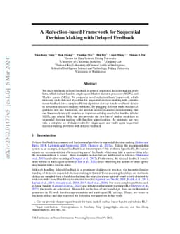 A Reduction-based Framework for Sequential Decision Making with Delayed
  Feedback