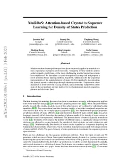 Xtal2DoS: Attention-based Crystal to Sequence Learning for Density of
  States Prediction